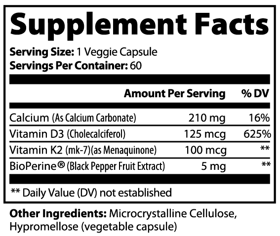 K2+D3 Calcium Tablets (Bone & Heart Support)