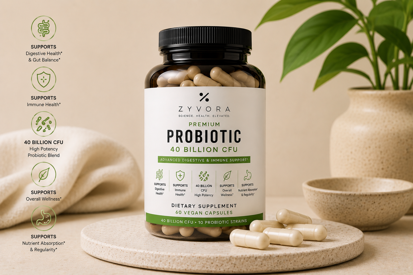 Probiotic 40 Billion with Prebiotics