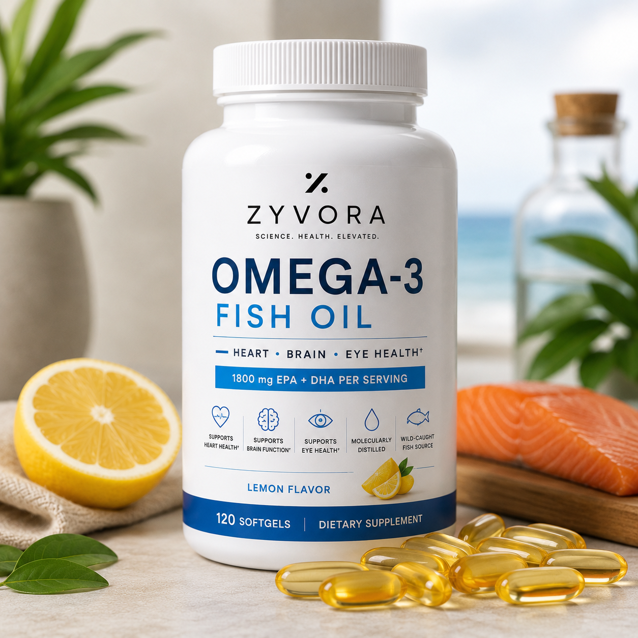 Platinum Omega-3 Fish Oil (EPA 180mg + DHA 120mg)